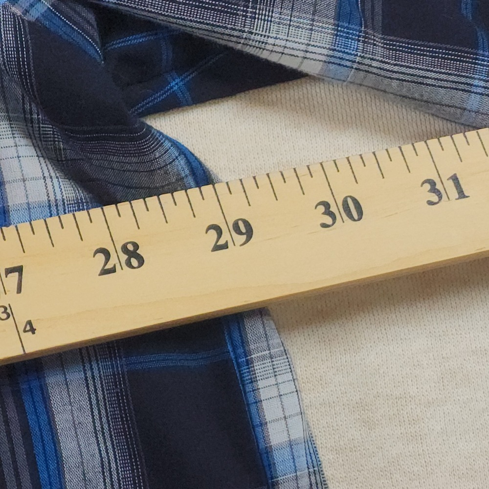 Plains Western Wear Shirt Mens 3X Big Blue Plaid Pearl Snap Button Long Sleeve - Picture 6 of 9